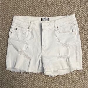 DEAR JOHN Women's White Distressed Shorts